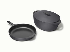 Large Enameled Cast Iron Duo